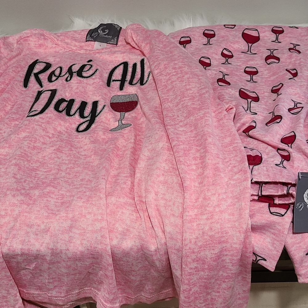 🍷🍷NEW🍷🍷ADORABLE!! ROSE' ALL DAY 2PC Pajama Set - Picture 7 of 16